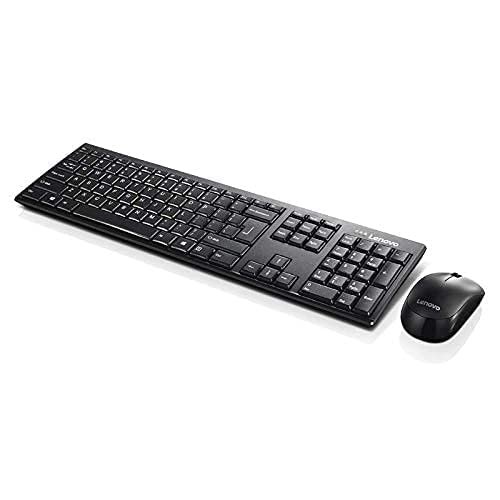 Lenovo 100 Wireless Keboard and Mouse Combo (GX30L66-303) (USB || 1000 DPI || Mouse Optical Sensor, Upto 3M Clicks || Ultra Slim Water Resistant Keyboard || 2.4 GHz Wireless Nano USB || 12 Months Warranty)